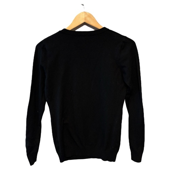 Vila Milano Black Rhinestone HO HO HO Lightweight Sweater, Womens size Medium - Picture 3 of 12